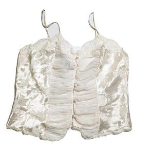 Today Tonight Vintage Lace Satin Crop Top X Small/ Sm Retro 80s Glamrock